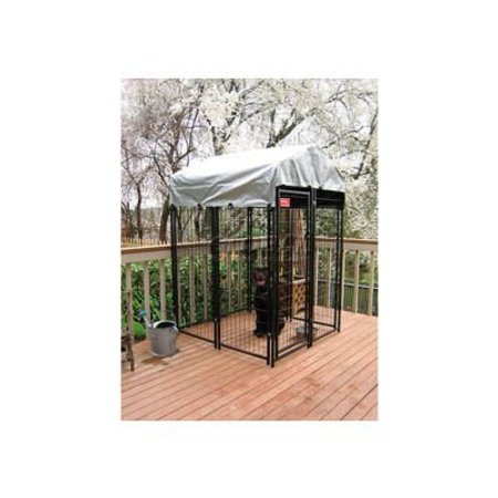 Lucky Dog Uptown Dog Welded Wire Kennel With Cover 4' x 4' x 6' Black -  JEWETT CAMERON COMPANIES, CL60544